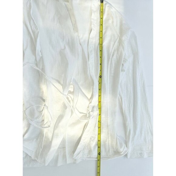 White Cotton Cardigan long sleeves size large - Picture 4 of 11